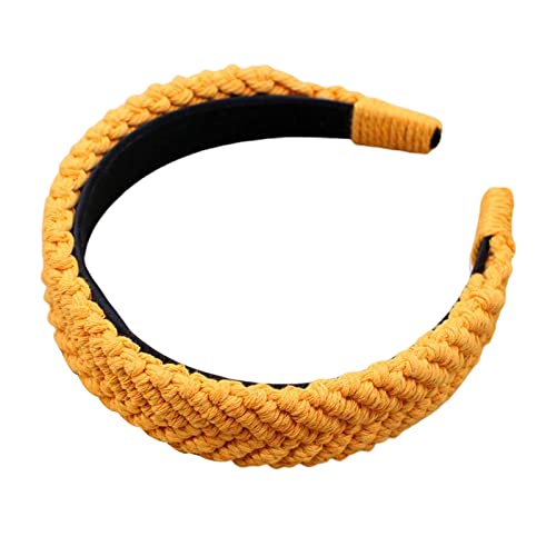 Böhmisches geflochtenes Stirnband, breites Haarband, Haarreifen, handgewebte Baumwolle, geflochtene Kopfbedeckung für Frauen, Slip, Bohemian-Turban, Bohemian-Turban für Frauen von Kaohxzklcn