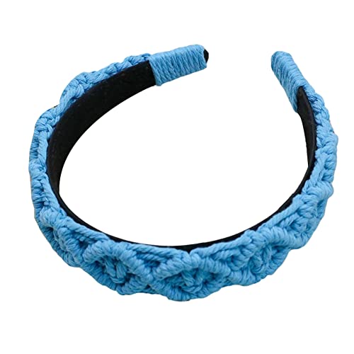 Böhmisches geflochtenes Stirnband, breites Haarband, Haarreifen, handgewebte Baumwolle, geflochtene Kopfbedeckung für Frauen, Slip, Bohemian-Turban, Bohemian-Zopf-Stirnband von Kaohxzklcn