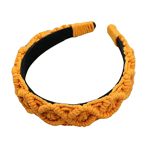 Böhmisches geflochtenes Stirnband, breites Haarband, Haarreifen, handgewebte Baumwolle, geflochtene Kopfbedeckung für Frauen, Slip, Bohemian-Turban, Bohemian-Zopf-Stirnband von Kaohxzklcn