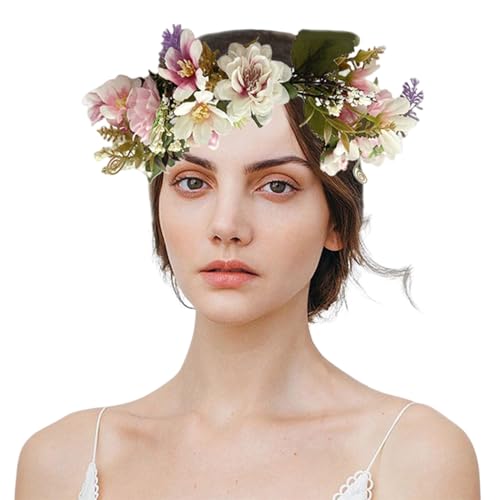 Bunte Blumen-Haarbänder für Damen, Braut, Blumenkranz, perfektes Geschenk, geeignet für verschiedene Anlässe, Hochzeits-Kopfschmuck von Kaohxzklcn