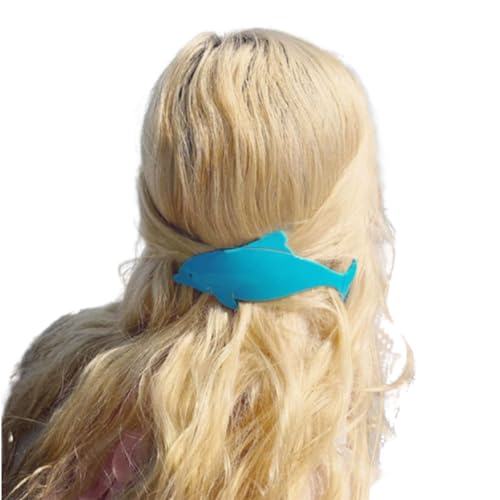 Elegante blaue Delfin-Haarspange, süße Seitenclip, Haarnadel, Frauen-Haar-Werkzeug für Seitenhaar, InsStyle, Teenager, Kopfschmuck, Delfin, Tier, Federclip von Kaohxzklcn