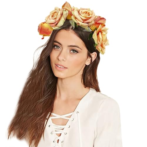 Elegantes Blumen-Haarband, Bohemian-Stirnband für Mädchen, trendiges Modell, Show, Auftritte, Hochzeit, Party, Schmuck, buntes Blumen-Haarband für Mädchen, zum Fotografieren von Kaohxzklcn