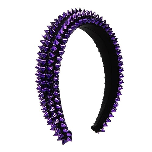 Elegantes Haar-Accessoire, Slip-Stirnband mit Nieten für Konzerte und Partys, Damen-Haarband mit Schaumstoff-Nieten von Kaohxzklcn