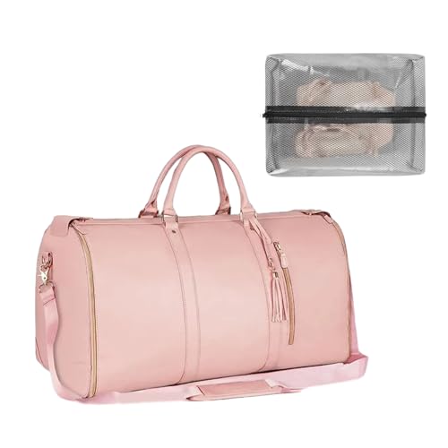 Faltbare Anzugtasche, große Kapazität, Handgepäcktasche für Männer und Frauen, multifunktionale Aufbewahrung, wasserdicht, Reise-Organizer, Ledertasche, rose von Kaohxzklcn