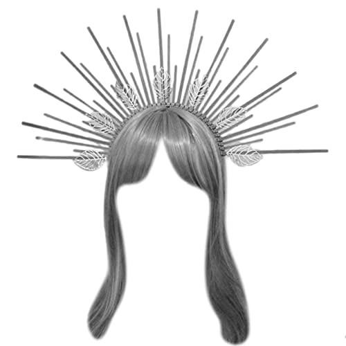 Festival-Haarschmuck, für Damen, Studenten, Halloween, Cosplay, Engel-Aureole, Stirnbänder, Aufführungen, Haarreifen, Metall-Stirnband, dünne Metall-Stirnbänder zum Basteln, Metall-Stirnband für von Kaohxzklcn