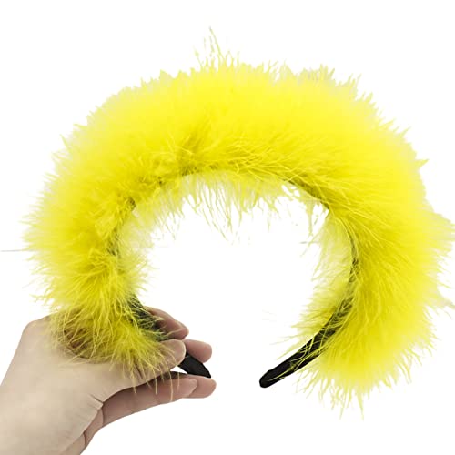 Flauschfeder-Stirnband für Damen, buntes Federdekor, breite Krempe, Haarreifen, Hochzeit, Party, Braut, Haarschmuck, Feder-Stirnband, heiße Mädchen, Feder-Stirnband, Teenager, Feder-Stirnband, 1920er von Kaohxzklcn