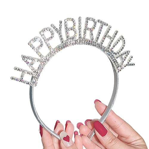 Glänzende Strasssteine "Happy Birthday" Haarreif für Teenager, Erwachsene, Party-Aufführungen, Haarzubehör, Geburtstags-Stirnband für Frauen, glänzendes Geburtstags-Stirnband für Mädchen, von Kaohxzklcn