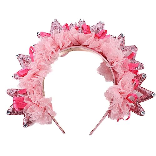 Haarband für Kleinkinder, plissiert, Spitze, Vergnügungspark, Kindertag, Party, Festival, Haarreif für Paare, Kopfschmuck, Haarreifen für Frauen, Weihnachten, glänzend, dekorativer Haarreifen von Kaohxzklcn