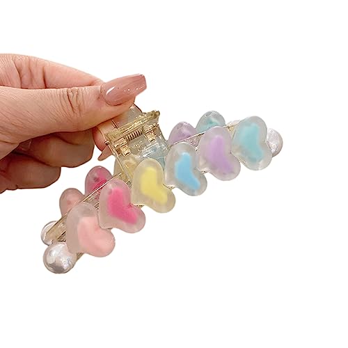 Haarklammer für Damen, Bananen-Clip, Kieferklemme, Liebesherz, Haarspangen, weibliche Haardekoration, Schmuck, Kopfschmuck, Zubehör, Acryl-Haarspange von Kaohxzklcn