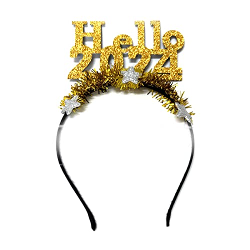 Haarreif mit niedlichem Buchstabe "Hello 5,131.0 cm für Damen, Neujahr, Stirnband für Kinder, Festival, Party, Aufführung, Haarschmuck, Glitzer-Haarband für Mädchen, Damen, Glitzer-Haarband für von Kaohxzklcn