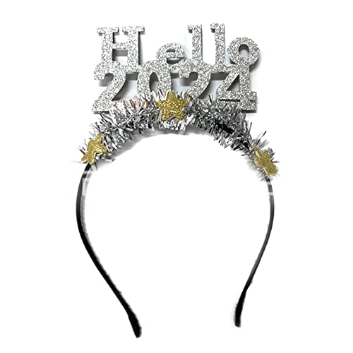 Haarreif mit niedlichem Buchstabe "Hello 5,131.0 cm für Damen, Neujahr, Stirnband für Kinder, Festival, Party, Aufführung, Haarschmuck, Glitzer-Haarband für Mädchen, Damen, Glitzer-Haarband für von Kaohxzklcn