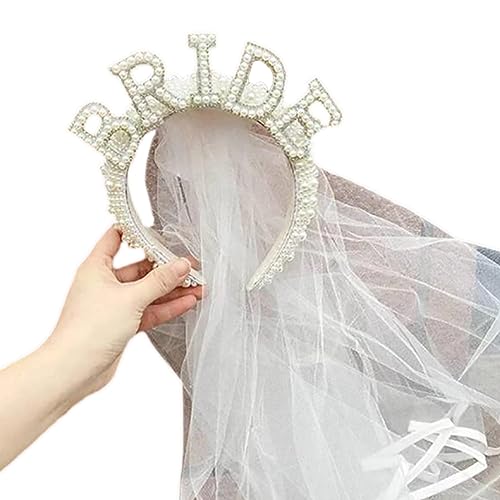 Haarreif mit vollen Perlen, Vintage-Stil, Festzug, Abschlussball, Brautschleier für Hochzeit, Braut, Hochzeit, Haarschmuck, Braut-Stirnband für Junggesellinnenabschied von Kaohxzklcn