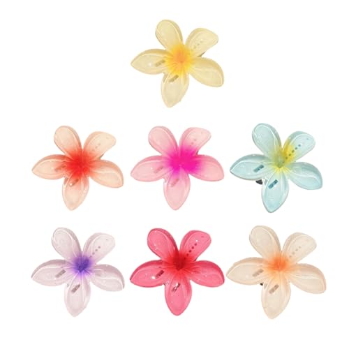 Haarspange mit seitlichem Pony, Blume, Plumeria, Mädchen, niedlicher Entenschnabel-Clip, Haarnadel, Kopfbedeckung, Blumen-Haarnadel, Blumen-Haarspange für Mädchen von Kaohxzklcn