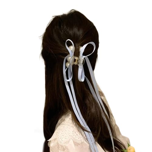 Haarspangen mit Schleifenband, Ballett-Haarspange, Perlen, Schleife, Haar-Accessoire, bunt, stilvolles Stirnband für Damen, Haarschmuck für Mädchen von Kaohxzklcn