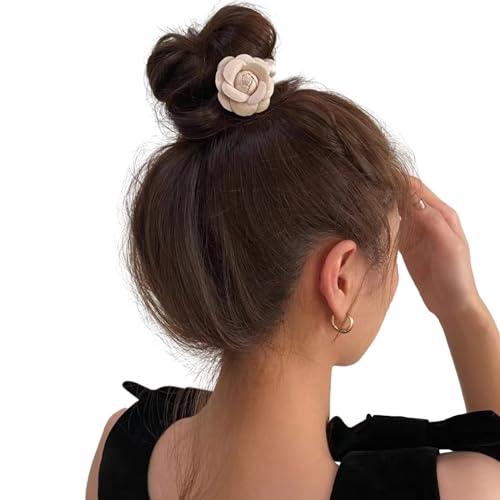 Harajuku Haarclip aus Filz, Kamelie, Blume, Entenschnabel, Haarspange für Pferdeschwanz, Styling, Teenager, Kinder, Haarspange für Damen, dünnes/dickes Haar, Haarspange für Damen, dickes Haar von Kaohxzklcn