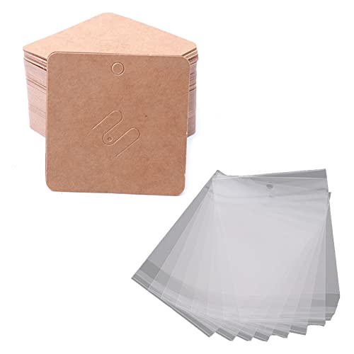 Kaohxzklcn 100 Stück kleine Aquare Blanko-Etiketten, braunes Kraftpapier, Geschenketiketten, groß, blanko, Warenartikel, Preisetikett, DIY, Kunst, Handwerk, Verpackung, Rindsleder, Pappe, Pin, von Kaohxzklcn