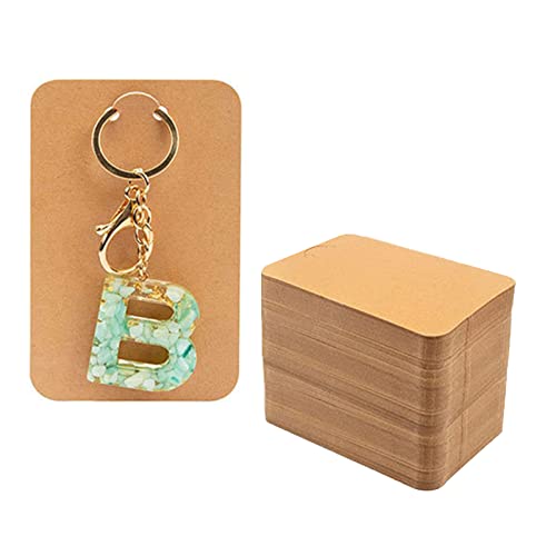 Kaohxzklcn 50 x Schlüsselanhänger Verpackung Kartonhalter für Schlüsselanhänger, braunes Papier, Schmuck, Schlüsselanhänger, Kartenhalter für den Verkauf von Schlüsselanhängerverpackungskarten von Kaohxzklcn