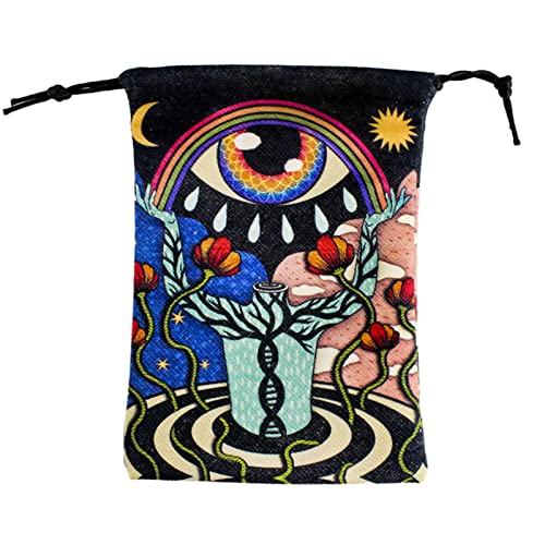 Kaohxzklcn Altar Tarot-Tasche mit Runenmotiv, bedruckter Beutel mit Kordelzug, Tarot-Tasche, Würfeltasche, Kartentasche, Schmucktasche, Reise-Geschenktasche für Damen und Herren, Würfeltasche mit von Kaohxzklcn