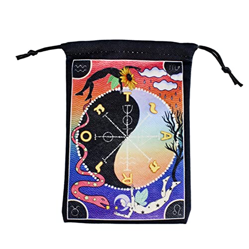 Kaohxzklcn Altar Tarot-Tasche mit Runenmotiv, bedruckter Beutel mit Kordelzug, Tarot-Tasche, Würfeltasche, Kartentasche, Schmucktasche, Reise-Geschenktasche für Damen und Herren, Würfeltasche mit von Kaohxzklcn