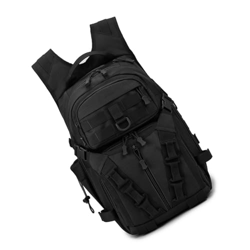 Kaohxzklcn Angelrucksack mit großem Fassungsvermögen, taktisch, Camping, Reisen, Schultertasche für Outdoor-Camping und Wandern, Angelausrüstungstasche, Schwarz von Kaohxzklcn