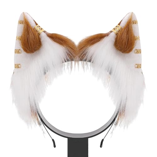 Kaohxzklcn Aufführungen Füchse Ohr Stirnband Karneval Party Plüsch Kopfschmuck Film Enthusiasten Party Cosplay Requisiten Unisex Cosplay Haarschmuck Füchse Ohren Haarband Cosplay Halloween Hairhoop von Kaohxzklcn