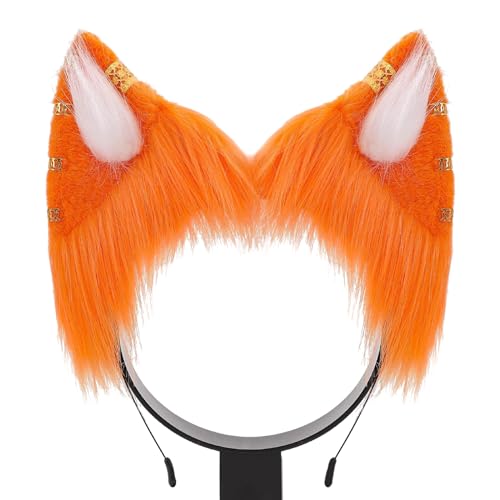 Kaohxzklcn Aufführungen Füchse Ohr Stirnband Karneval Party Plüsch Kopfschmuck Film Enthusiasten Party Cosplay Requisiten Unisex Cosplay Haarschmuck Füchse Ohren Haarband Cosplay Halloween Hairhoop von Kaohxzklcn