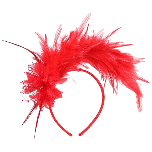 Kaohxzklcn Fascinator Feder Stirnband für TeaParty Rollenspiel Kostüm Zubehör 1920er Jahre Haarband Karneval Party Rollenspiel Kopfschmuck Party Stirnband von Kaohxzklcn