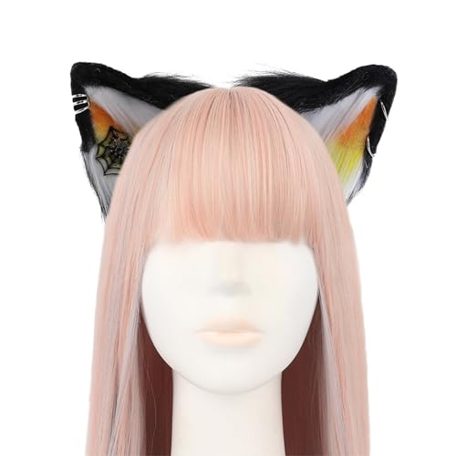 Kaohxzklcn Ohr-Stirnbänder, Halloween-Haarbänder, Plüsch-Haarreifen, Stirnbänder, Cosplay, Party, Haarschmuck für Party, pelzige Ohren, Stirnband, Halloween, Cosplay, Damen-Haarband von Kaohxzklcn