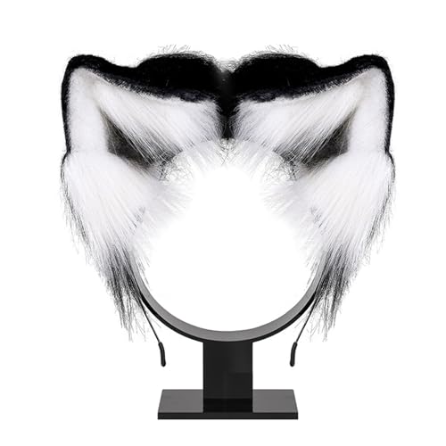 Kaohxzklcn Realistisches Ohr-Plüsch-Stirnband, japanisches JK-Haarreif, Zubehör für Cosplay, Karneval, Geburtstag, Partys, Ohren Stirnband von Kaohxzklcn