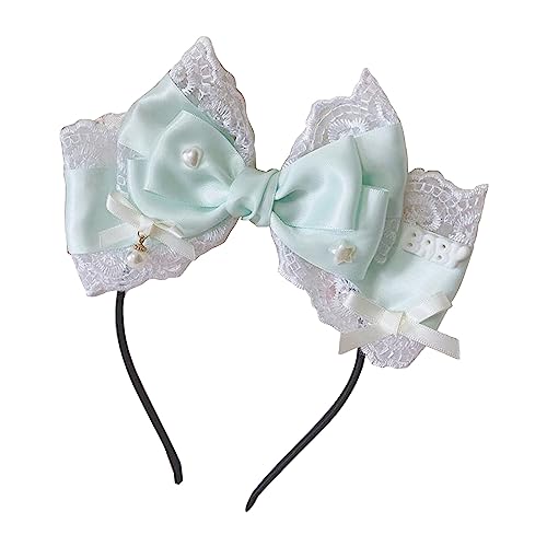 Kaohxzklcn Show Bowknot Stirnband Spitze Headhoop/Haarspangen LolitaStyle Kostüm Kopfschmuck Mädchen Weiblich Cosplay Party Kopfschmuck Lolita Stirnband Band Haarnadel Dienstmädchen Cosplay von Kaohxzklcn