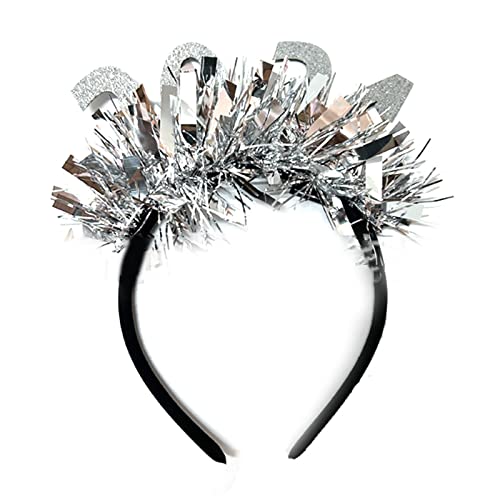 Lametta-Tiaras-Stirnband, 2024 Neujahrs-Kopfschmuck für Damen und Mädchen, Festival, Haarschmuck, Geburtstag, Hochzeit, Dekor, Lametta, Stirnband, Partygeschenk für Frauen, Festival, 2024, Frohes von Kaohxzklcn