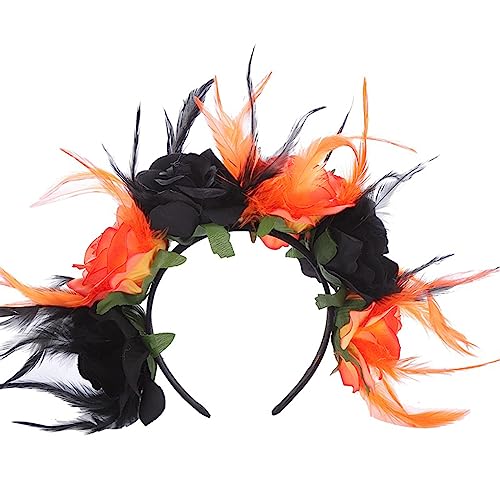 Modischer mehrfarbiger Kunstblumen-Haarreif, Halloween, Bühne, Hochzeit, Party, Haarreif für Damen, niedliches Blumendekor, Stirnbänder für Frauen, zum Waschen des Gesichts von Kaohxzklcn