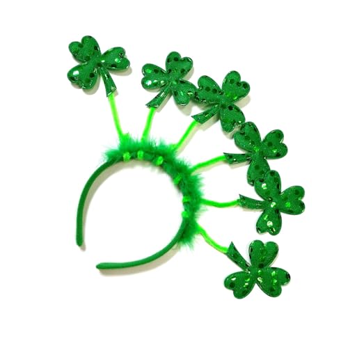 Patricks Day Stirnband für Erwachsene, glänzendes Glitzer-Puder, irische Pailletten, Party, Festival, Haarreif für Teenager, Kopfbedeckung, Pailletten, Stirnbänder für Mädchen, grüne Pailletten, von Kaohxzklcn