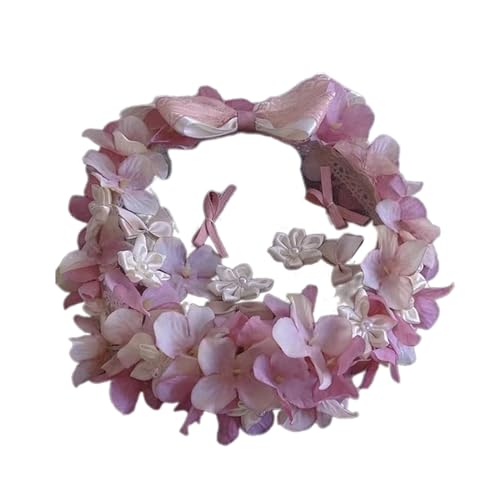 Rosafarbene Blume, verstellbarer Gürtel, Haarkronen, süßer Kopfschmuck, Haarschmuck für Hochzeitszeremonien, Blumen-Haar-Accessoire von Kaohxzklcn