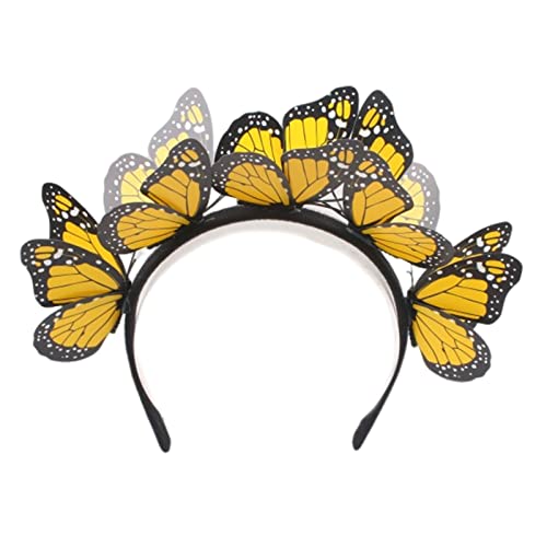 Schmetterlings-Fascinator für Cosplay, Party, Hochzeit, Festivals, Mädchen, Brautschmuck, Schmetterling, Stirnband, Flora-Fairy, Kopfbedeckung, Haarbänder von Kaohxzklcn