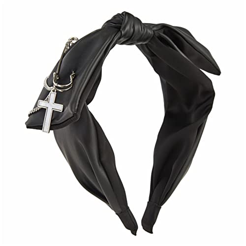 Skelett-Hand-Stirnband, Gothic-Tiaras, PU-Leder-Stirnband, Knoten-Stirnband für Damen, breites geknotetes Stirnband, Punk-Stirnband, PU-Leder-Stirnbänder von Kaohxzklcn