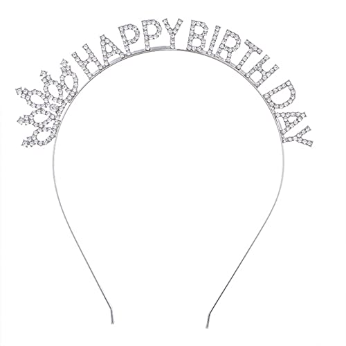 Strass-Stirnband mit Aufschrift "Happy Birthday", Festival-Haarreifen, Party-Aufführungen, Kopfschmuck, Halloween, Party, Kostüm, Unisex, Geburtstags-Stirnband für Damen, glänzendes von Kaohxzklcn