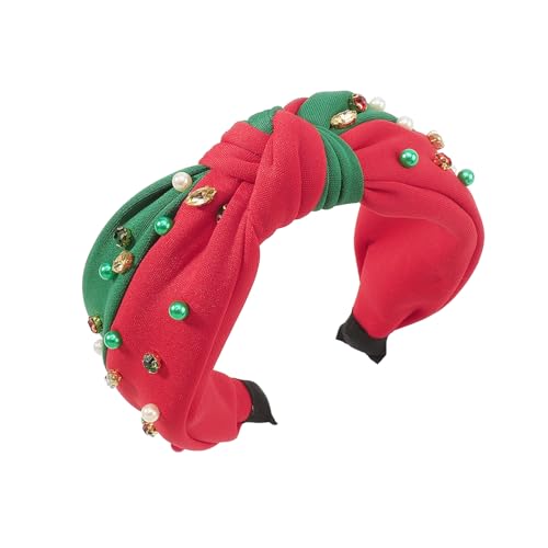 Stylisches Weihnachts-Knoten-Stirnband für Frauen und Mädchen, festliches Haarband für Cosplay, Party, Kopfschmuck, Urlaub, Festival, Haardekoration, Weihnachts-Stirnbänder, Knoten, Turban-Stirnband, von Kaohxzklcn