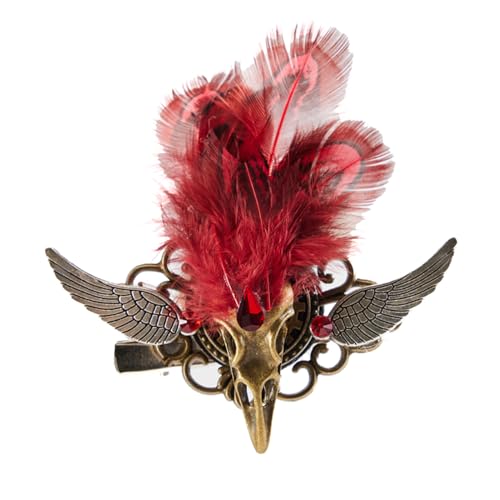 VictorianEra Brosche für Maskeraden Party Flügel Gear Brosche Pin Halloween Kostüm Schmuck Feder Revers Pin Haarspange Steampunk Brosche Pin für Damen Herren von Kaohxzklcn