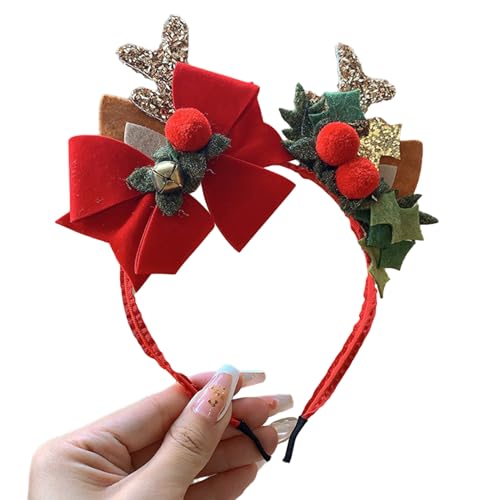 Weihnachtsdekoration Schleife Geweih Stirnband Festival Urlaub Kopfschmuck Weihnachten Hairhoop Party Haarschmuck Zubehör Weihnachten Stirnband Urlaub Thema Stirnband Rentier Stirnband Weihnachten von Kaohxzklcn