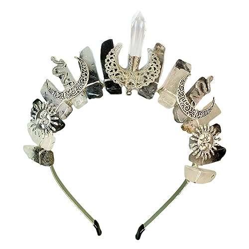 Zartes natürliches Quarz-Haarband, barockes Haarband für Mädchen, elegantes Modell, Show, Aufführungen, Hochzeit, Party, Schmuck, Kristallkronen für Frauen, Kristall-Stirnband, Kristallkronen, Tiaras von Kaohxzklcn