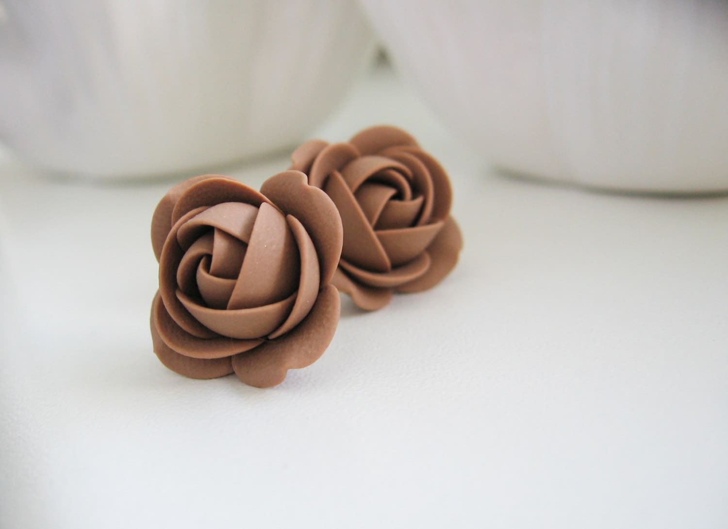 Ohrringe Aus Fimo - Cocoa Brown Rose Blume Ohrstecker Ohrringe Aus Fimo - Cocoa Brown Rose Blume Ohrstecker von KaoriPearlRose