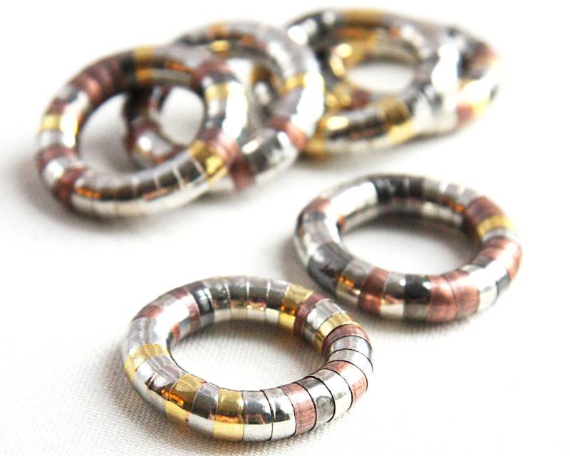 Im Urlaub Boho Ring Unisex Steampunk Gemustert Mixed Metal Schlange Eidechse von KapKaDesign