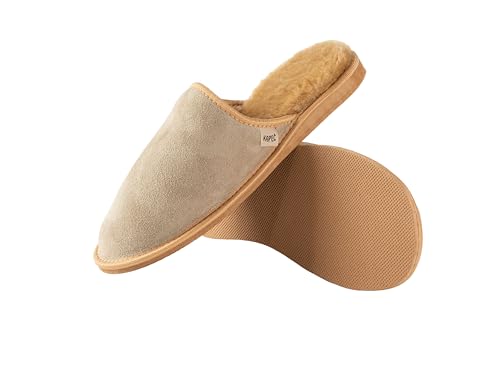 Kapeć Cheetah-Pantoffel warme Hausschuhe für Männer echtes Lammfell mit weichem Fell, atmungsaktive männliche Hausschuhe warme Hausschuhe gemütlich von Kapeć