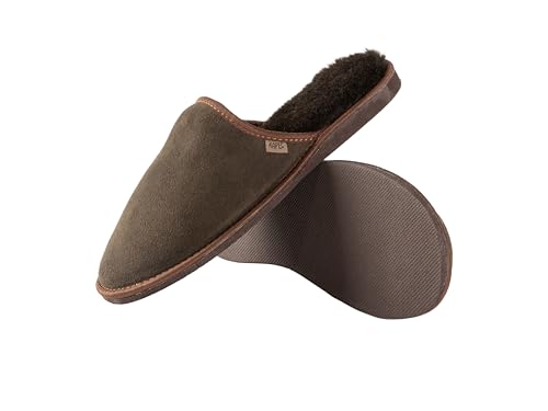 Kapeć Cheetah-Pantoffel warme Hausschuhe für Männer echtes Lammfell mit weichem Fell, atmungsaktive männliche Hausschuhe warme Hausschuhe gemütlich von Kapeć