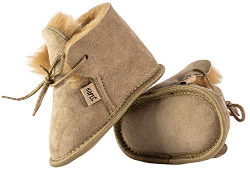 Kapeć Weiche bequeme schuhe aus Lammfell Modell Frank mit Klettverschluss (Beige, 23) von Kapeć