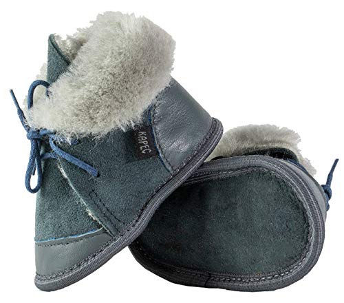 Kapeć Weiche Bequeme Schuhe aus Lammfell Modell Mark geschnürt (Grau, 23) von Kapeć