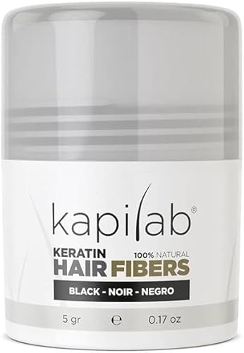 Kapilab Streuhaar Schwarz, Premium Haarpuder zur Haarverdichtung Haarfasern für Dünner Werdenes Haar Keratin Haarpulver Mehr Volumen Hair Fibers für Männer und Frauen - 5 gramm Kapilab Streuhaar Schwarz, Premium Haarpuder zur Haarverdichtung Haarfasern für Dünner Werdenes Haar Keratin Haarpulver Mehr Volumen Hair Fibers für Männer und Frauen - 5 gramm von Kapilab
