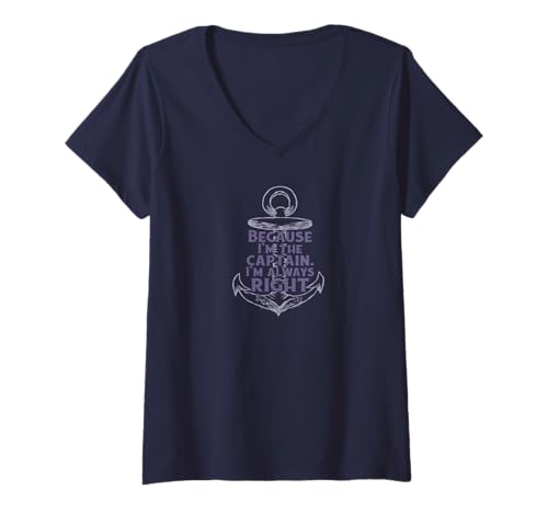 Damen Weil Kapitän Immer recht hat, Segler Bootbesitzer T-Shirt mit V-Ausschnitt Damen Weil Kapitän Immer recht hat, Segler Bootbesitzer T-Shirt mit V-Ausschnitt von Kapitän Anker Segler maritim Design