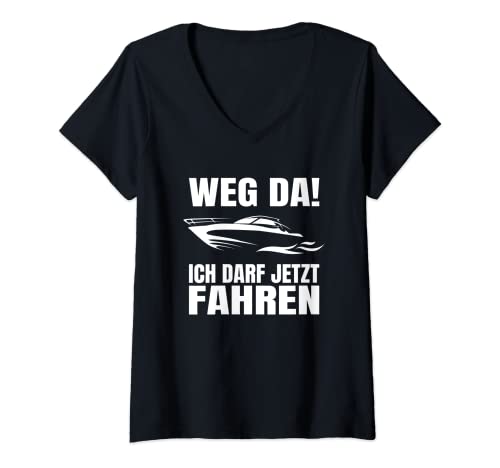 Damen Bootsführerschein Bestanden Weg Da! Geschenk Kapitän T-Shirt mit V-Ausschnitt Damen Bootsführerschein Bestanden Weg Da! Geschenk Kapitän T-Shirt mit V-Ausschnitt von Kapitän Bootsfahrer Bootsprüfung Boot Prüfung
